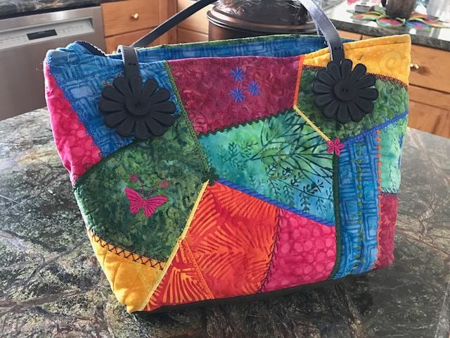 Crazy Patch Bag Large Applique - Machine Embroidery Ideas | Kreative Kiwi