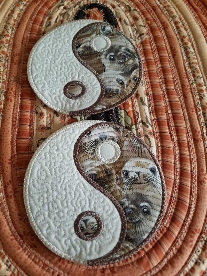 free in the hoop embroidery coaster pattern