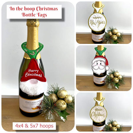 How to make In the hoop Christmas Bottle Tag