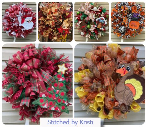 Wreaths using ribbons and coasters by kristi