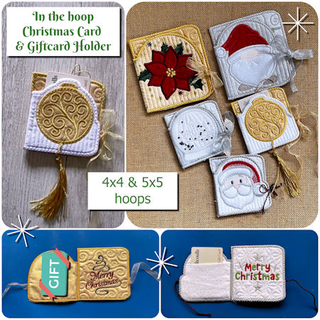 10 December - New In the Hoop Christmas Cards and Free Joy Coaster