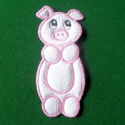 In the hoop Pig Bookmark