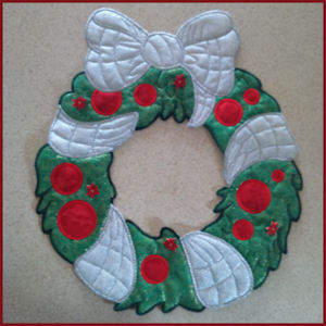 Lace Wreath Machine Embroidered Christmas Tree Ornament Handmade M-001274