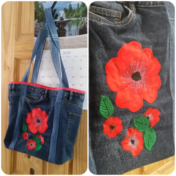 Jeans Bag with Free In the hoop Poppy