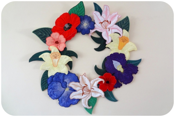 Barbara - Wreath Large Applique Flowers