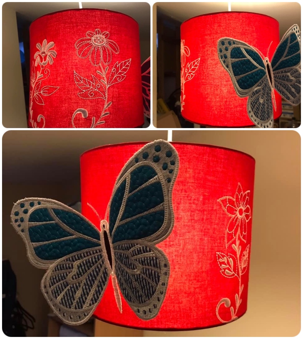 Joanna - Large Butterfly and Simply Flowers Lampshade 3