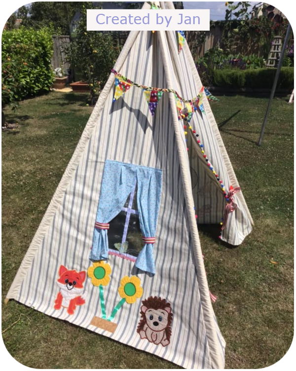 Jan  - large applique animals Tepee