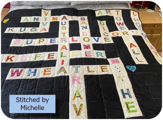 Free word play wedding quilt 
