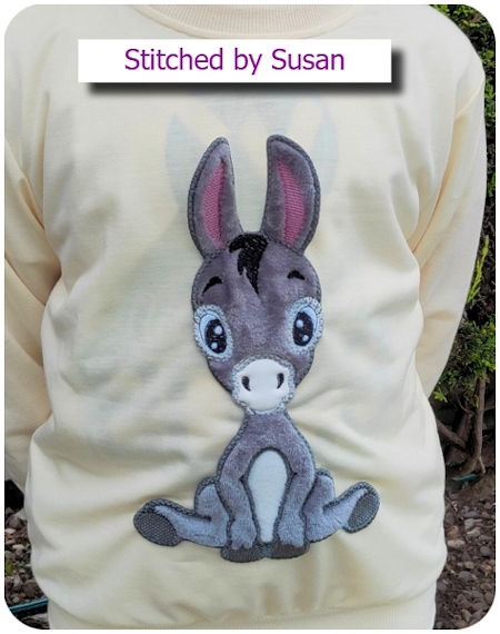 Large Applique Donkey by Susan - 450