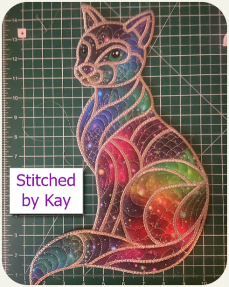 Large Applique Zen Cat by Kay 0410 450