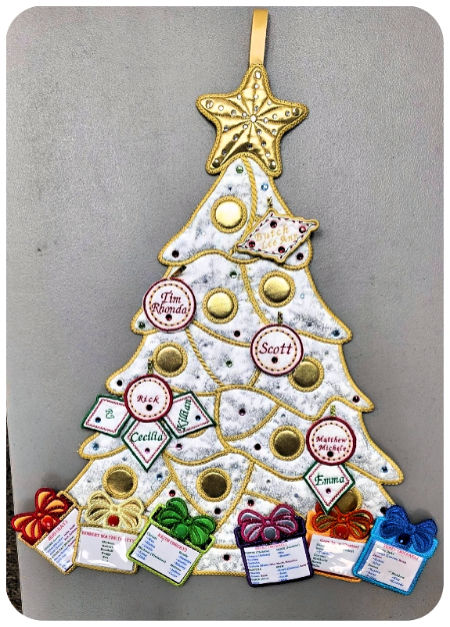 Crazy Patch Tree - family tree - families in gift box by Lee Ann 3450