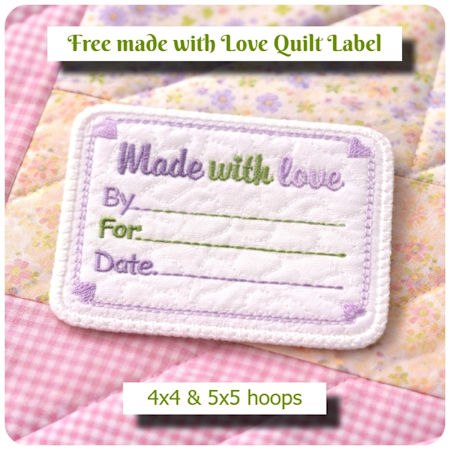 Free Made with Love Quilt Label by Kreative Kiwi - 450