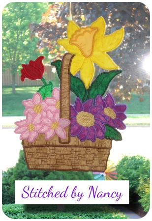 Large Applique Spring Basket by Nancy 1