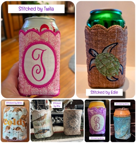 In the hoop Can Koozie samples 17 July