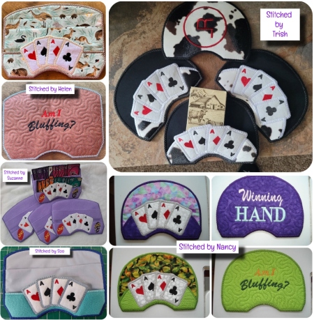 In the hoop Playing Card Holder samples 17 July