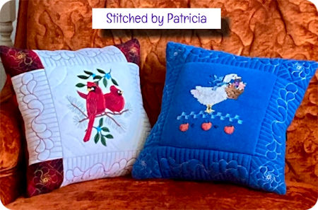 Trapunto Cushion with own centre by Patricia - 450