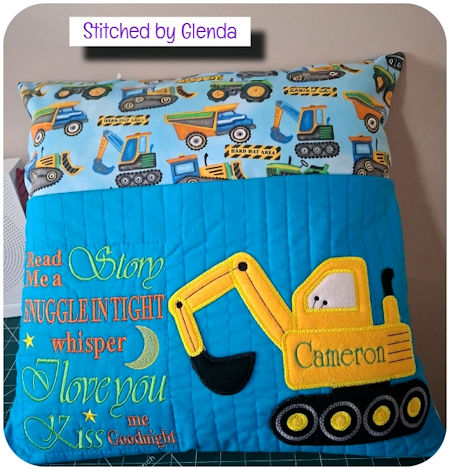 Digger Reading Pillow by Glenda - 450