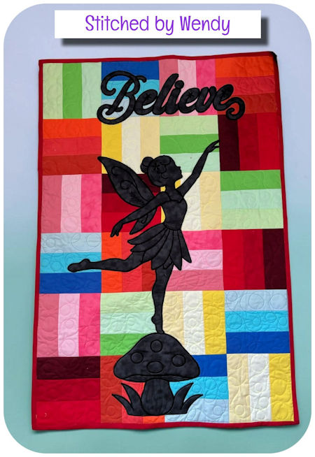 Large Applique Silhouette Fairy by Wendy - 450