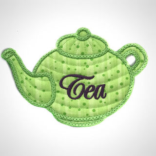 Free In the hoop Teapot Coaster