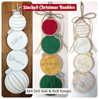 Stacked Christmas Baubles In the hoop