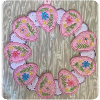 In the hoop Easter Wreath