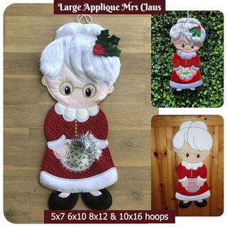 Large Applique Mrs Claus