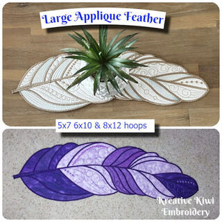 Large Applique Feather