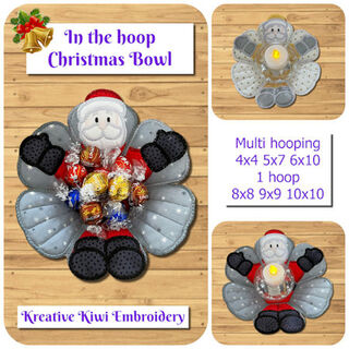 In the hoop Christmas Santa Bowl