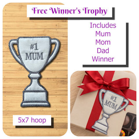 Free In the hoop Winners Trophy
