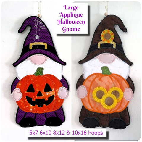 Large Applique Halloween - Thanksgiving Gnome