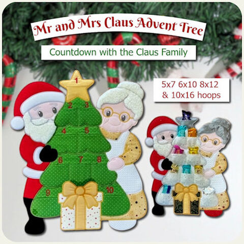 Large Mr and Mrs Claus Advent Tree
