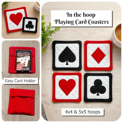 In the hoop Playing card Coasters