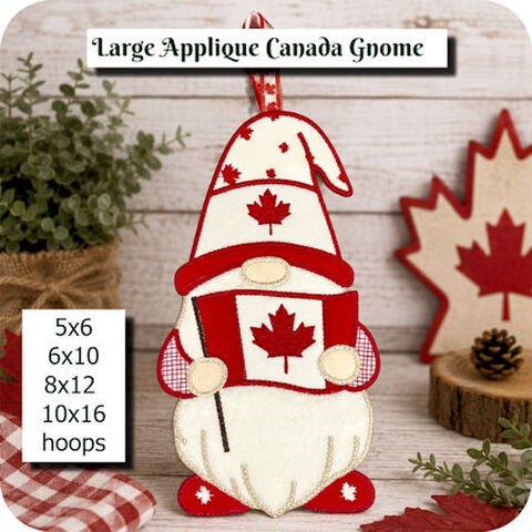 Large Applique Canada Gnome