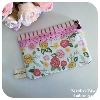 How to make our Free In the hoop Lace Zip Bag