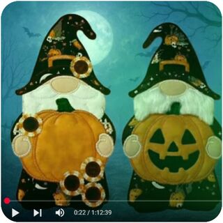 How to stitch reversable Large Applique Halloween Gnome